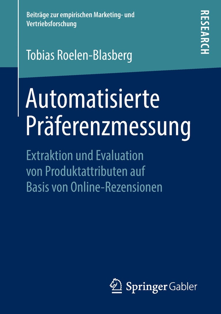 Tobias Roelen-Blasberg - Automatisierte Präferenzmessung, Häftad. Tillgänglighet: Lägg i varukorg