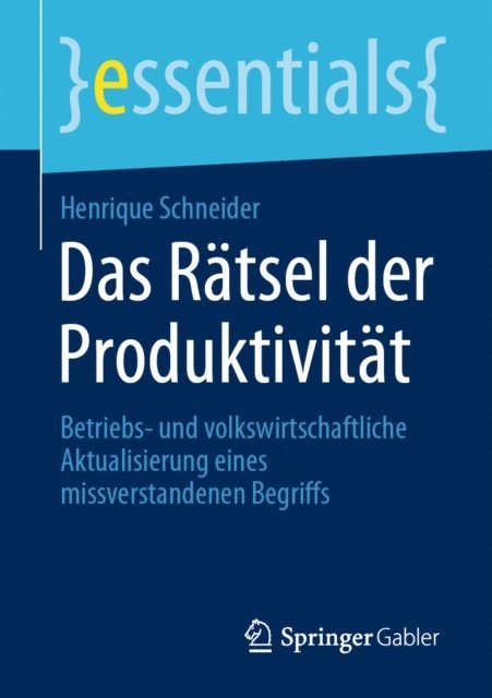Henrique Schneider - Das Rätsel der Produktivität, E-bok