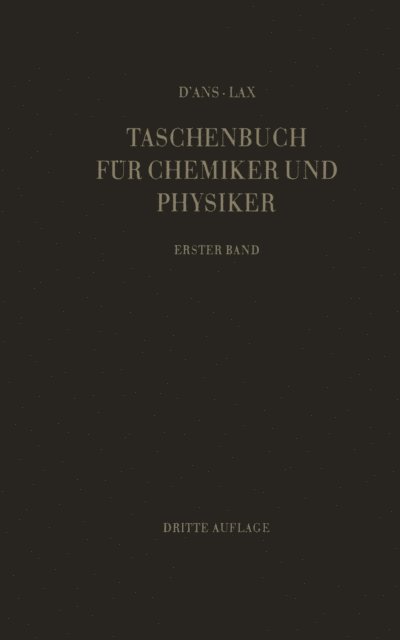 E. Lax - Taschenbuch für Chemiker und Physiker, E-bok