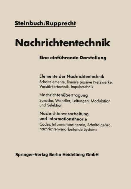 Werner Rupprecht, Karl Steinbuch - Nachrichtentechnik, E-bok