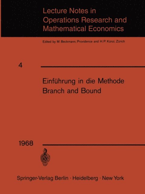 F. Weinberg - Einführung in die Methode Branch and Bound, E-bok