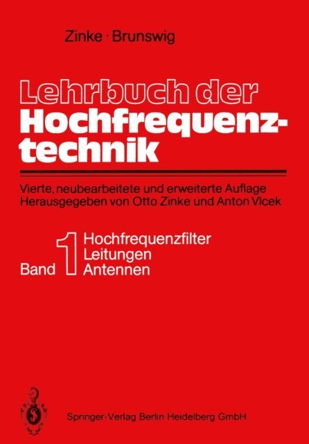 Heinrich Brunswig, Otto Zinke, Anton Vlcek, Otto Zinke - Lehrbuch der Hochfrequenztechnik, E-bok