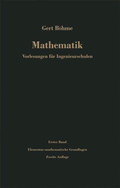 Gert Bohme - Vorlesungen für Ingenieurschulen, E-bok