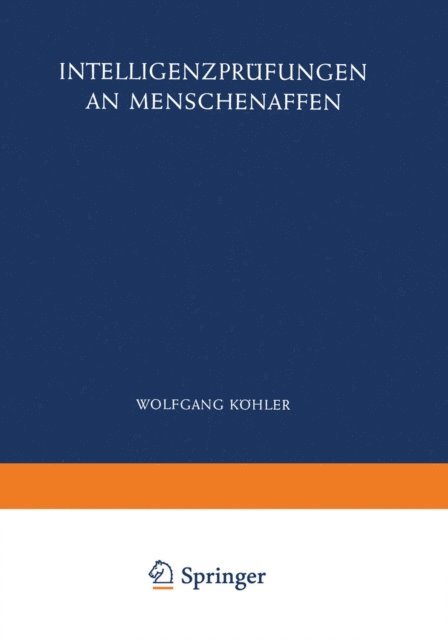W. Kohler - Intelligenzprüfungen an Menschenaffen, E-bok