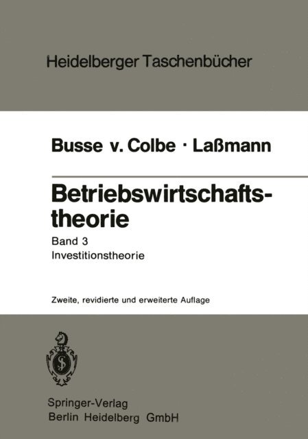 Gert Lassmann, Walther Busse von Colbe - Betriebswirtschaftstheorie, E-bok