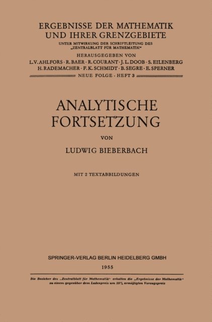 Ludwig Bieberbach - Analytische Fortsetzung, E-bok