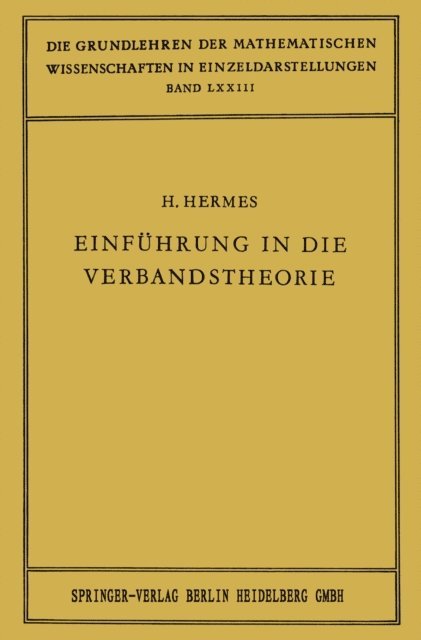 Hans Hermes - Einführung in die Verbandstheorie, E-bok