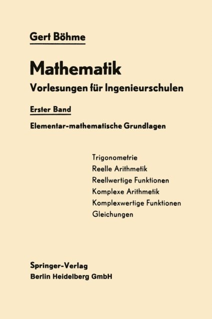Gert Bohme - Elementar-mathematische Grundlagen, E-bok