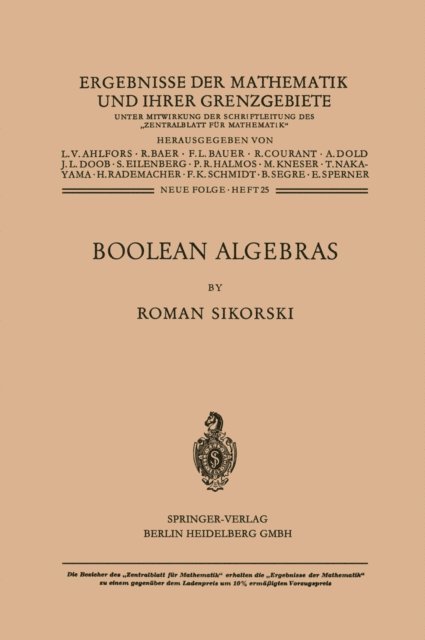 Roman Sikorski - Boolean Algebras, E-bok. Tillgänglighet: Lägg i varukorg