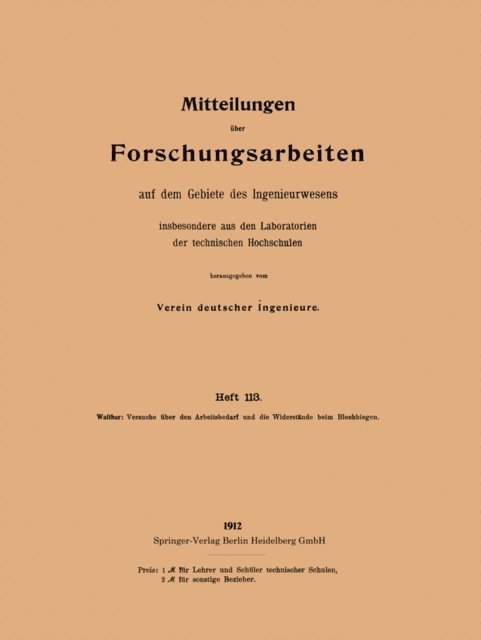 Franz Walther - Mitteilungen über Forschungsarbeiten, E-bok