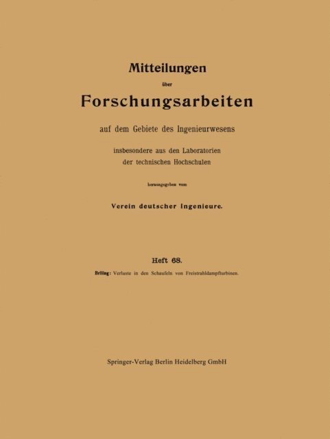 Nikolai Briling - Verluste in den Schaufeln von Freistrahldampfturbinen, E-bok