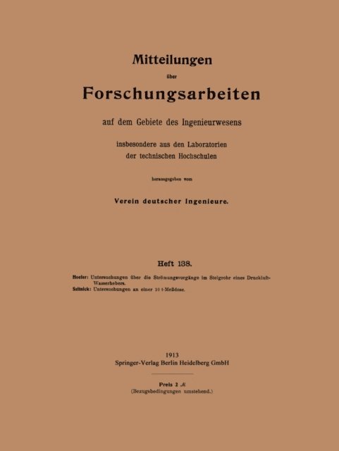 Robert Szitnick, Kurt Hoefer - Mitteilungen über Forschungsarbeiten auf dem Gebiete des Ingenieurwesens, E-bok