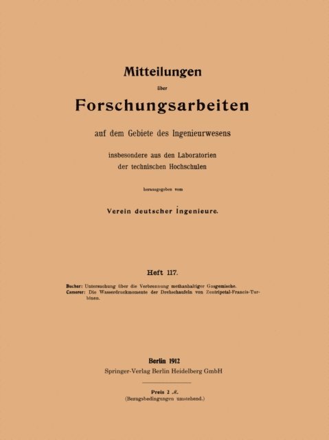 Rudolf Camerer, Willy Bucher - Untersuchung über die Verbrennung methanhaltiger Gasgemische, E-bok