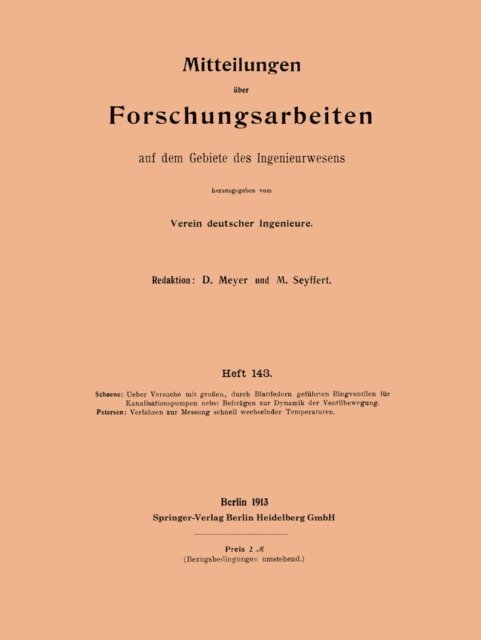 Alfred Petersen, Kurt Schoene - Mitteilungen über Forschungsarbeiten auf dem Gebiete des Ingenieurwesens, E-bok