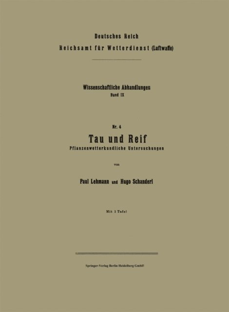 Hugo Schanderl, Paul Lehmann - Tau und Reif, E-bok