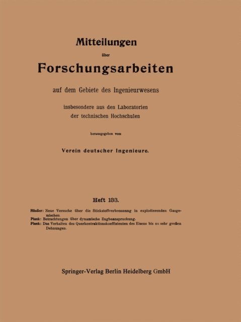 Rudolf Plank, F. Hauer - Mitteilungen über Forschungsarbeiten auf dem Gebiete des Ingenieurwesens, E-bok