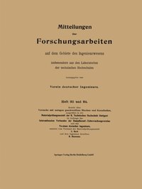 Mitteilungen Ã¼ber Forschungsarbeiten auf dem Gebiete des Ingenieurwesens