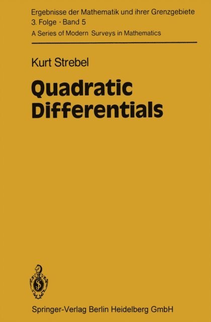 K. Strebel - Quadratic Differentials, E-bok