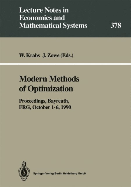 Jochem Zowe, Werner Krabs - Modern Methods of Optimization, E-bok