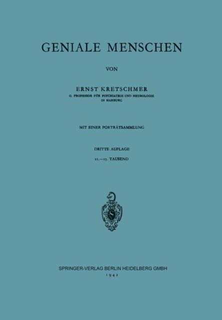 Ernst Kretschmer - Geniale Menschen, E-bok