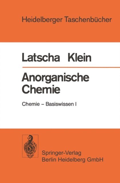 H. A. Klein, H. P. Latscha - Anorganische Chemie, E-bok