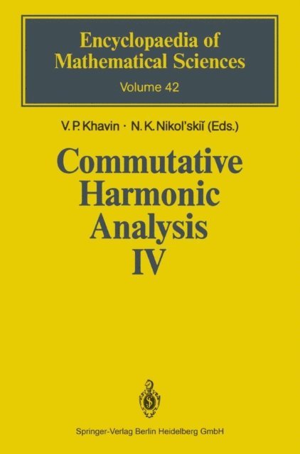 N.K. Nikol'skii, V.P. Khavin - Commutative Harmonic Analysis IV, E-bok