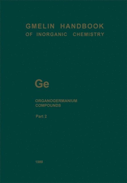 Frank Glockling - Ge Organogermanium Compounds, E-bok