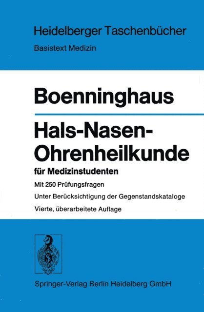 H.-G. Boenninghaus - Hals-Nasen-Ohrenheilkunde für Medizinstudenten, E-bok