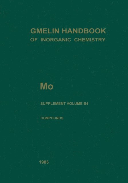 Friedrich Schroder, Hartmut Katscher - Mo Molybdenum, E-bok