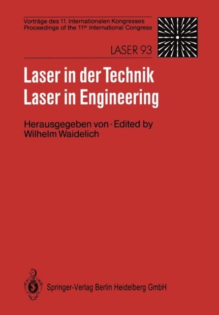 Wilhelm Waidelich - Laser in der Technik / Laser in Engineering, E-bok