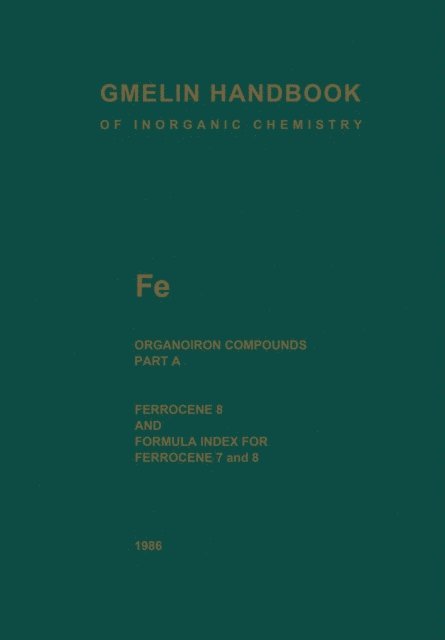 Marianne Drossmar-Wolf, Adolf Slawisch - Fe Organoiron Compounds, E-bok