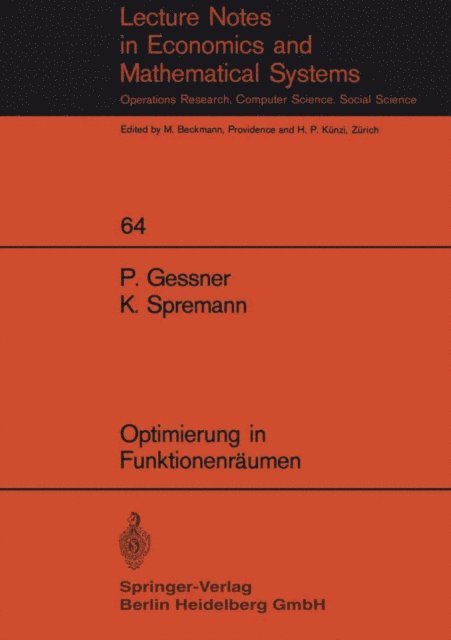 K. Spremann, P. Gessner - Optimierung in Funktionenräumen, E-bok