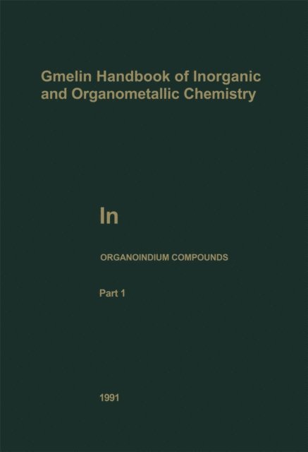 Johann Weidlein, Wolfgang Petz - In Organoindium Compounds, E-bok