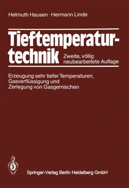 H. Linde, Helmuth Hausen - Tieftemperaturtechnik, E-bok
