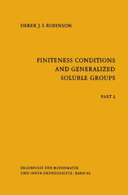 Derek J.S. Robinson - Finiteness Conditions and Generalized Soluble Groups, E-bok