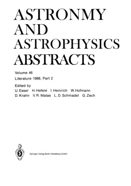 Astronomisches Rechen-Institut - Literature 1988, Part 2, E-bok
