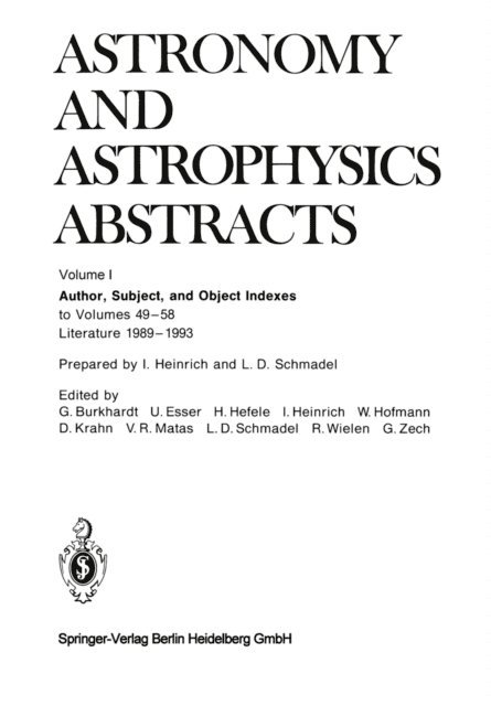 Astronomisches Recheninstitut - Author, Subject, and Object Indexes, E-bok