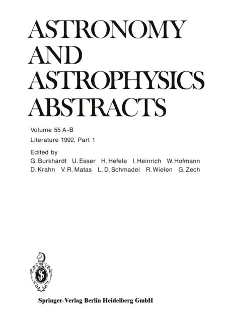Astronomisches Recheninstitut - Literature 1992, Part 1, E-bok
