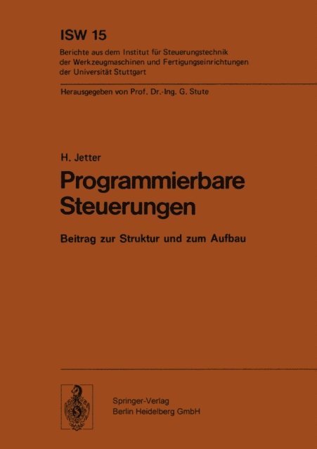 H. Jetter - Programmierbare Steuerungen, E-bok