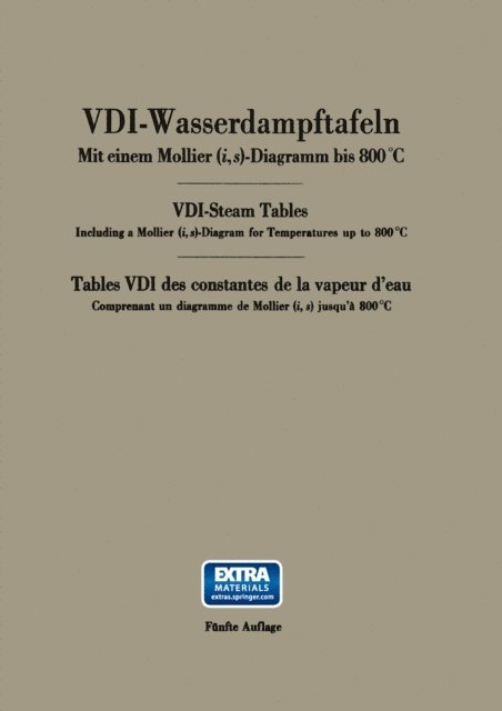 Werner Koch, Verein Deutscher Ingenieure - VDI-Wasserdampftafeln / VDI-Steam Tables / Tables VDI des constantes de la vapeur d’eau, E-bok