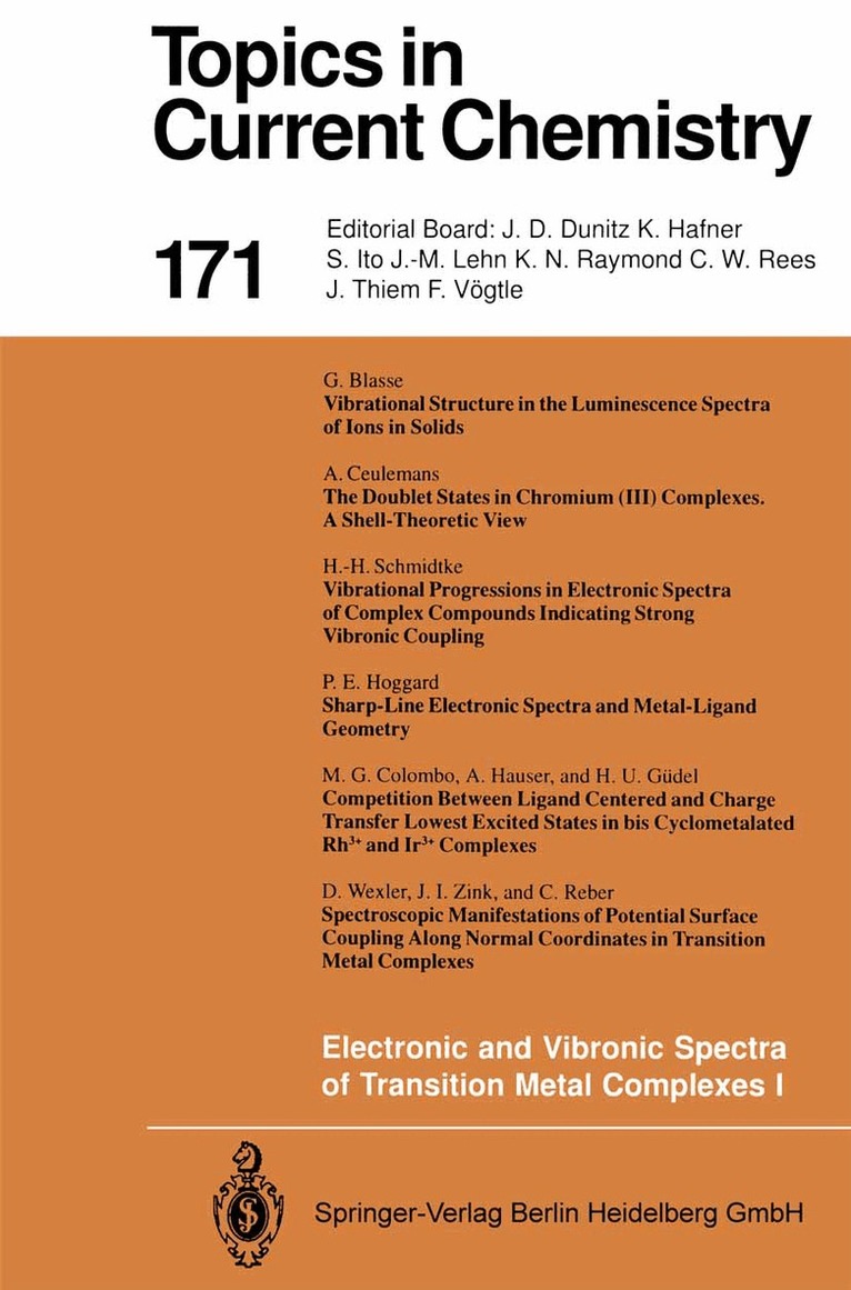 Hartmut Yersin - Electronic and Vibronic Spectra of Transition Metal Complexes I, Häftad. Tillgänglighet: Lägg i varukorg