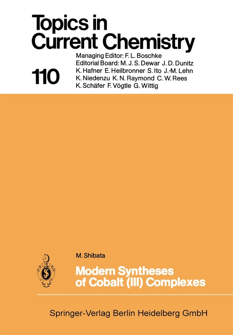 M. Shibata, H. Yamatera - Modern Syntheses of Cobalt (III) Complexes, Häftad