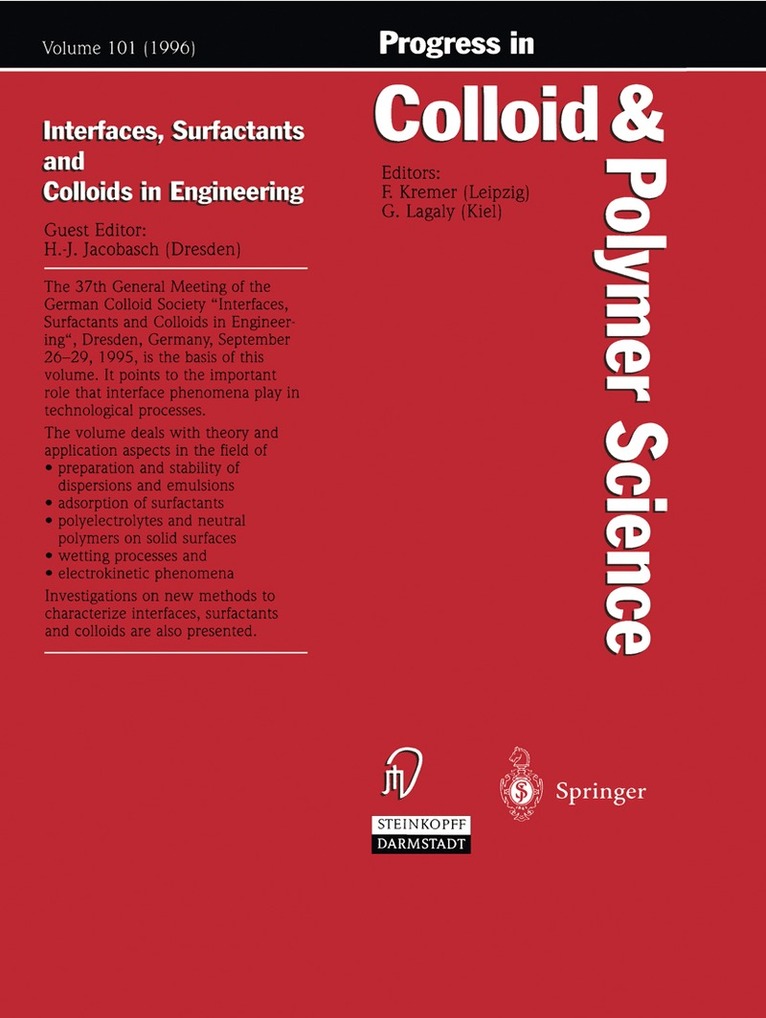 Interfaces, Surfactants and Colloids in Engineering