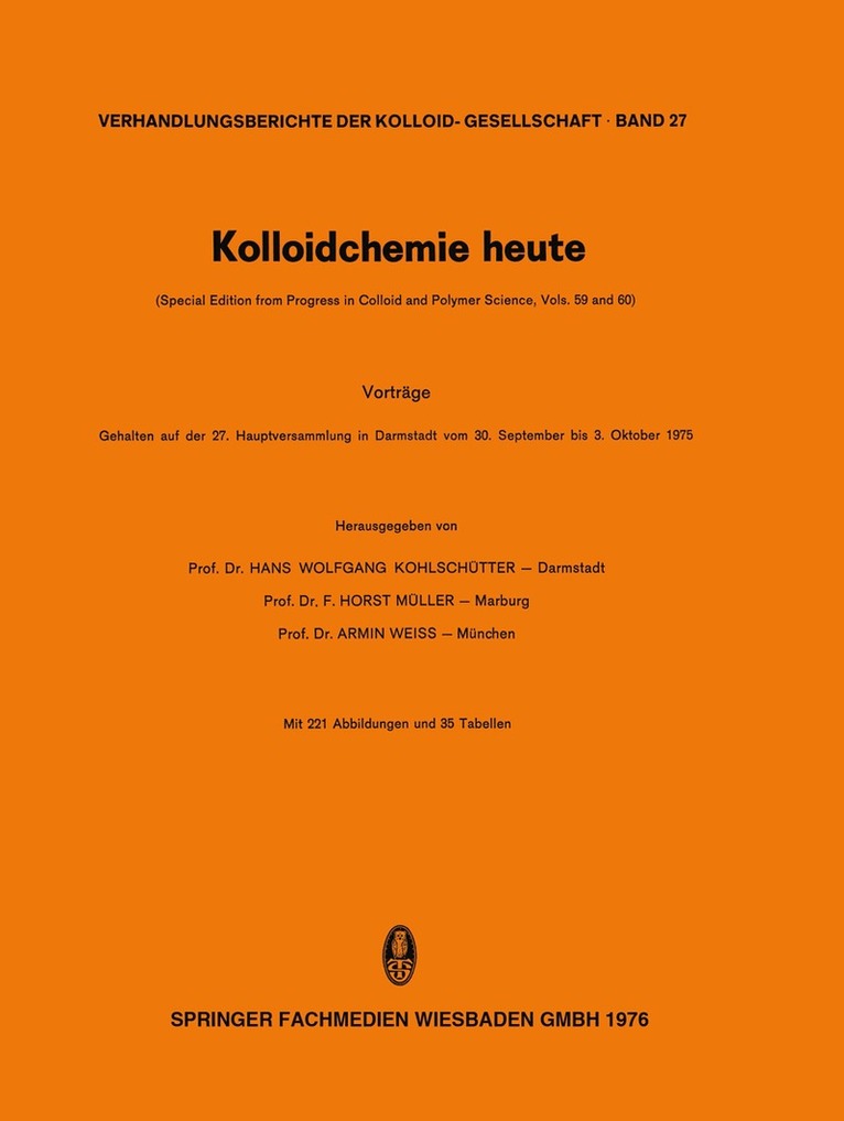 Hans W. Kohlschüter, Armin Weiss - Kolloidchemie heute, Häftad. Tillgänglighet: Lägg i varukorg