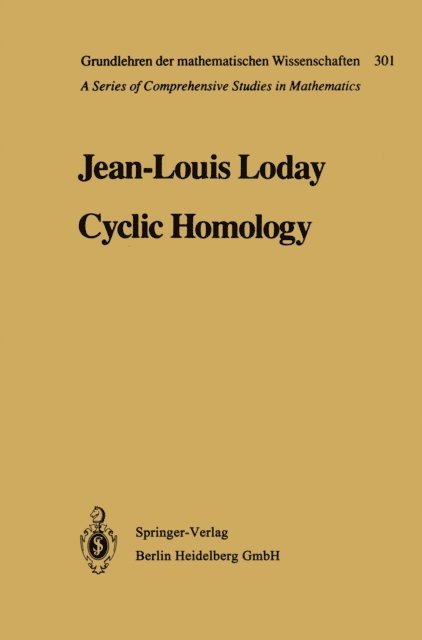 Jean-Louis Loday - Cyclic Homology, E-bok