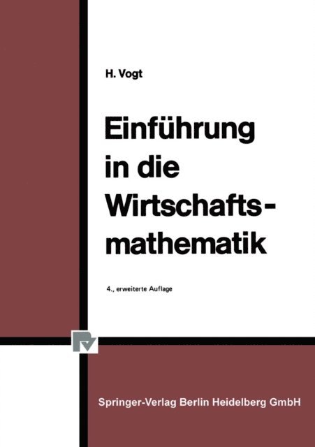 H. Vogt - Einführung in die Wirtschaftsmathematik, E-bok