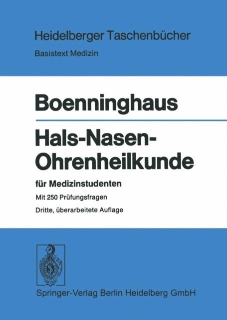 H.-G. Boenninghaus - Hals-Nasen-Ohrenheilkunde für Medizinstudenten, E-bok