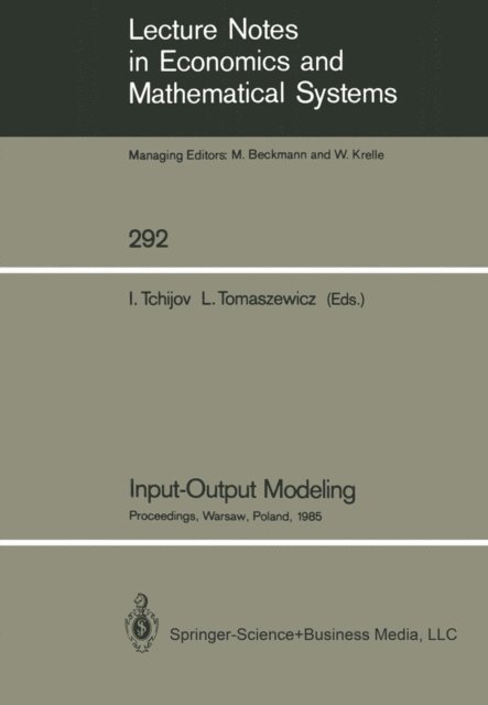 Lucja Tomaszewicz, Iouri Tchijov - Input-Output Modeling, E-bok