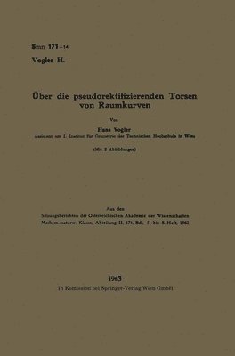 Hans Vogler - Über die pseudorektifizierenden Torsen von Raumkurven, Häftad