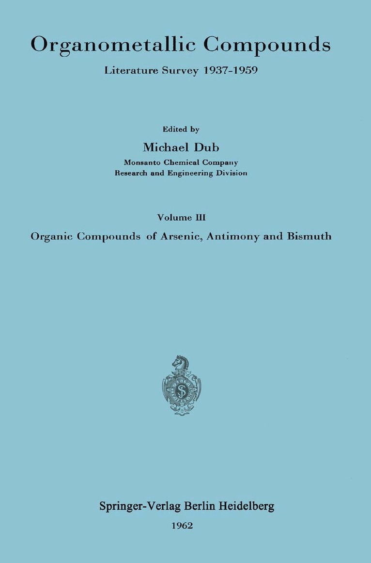 Michael Dub - Organometallic Compounds, Häftad